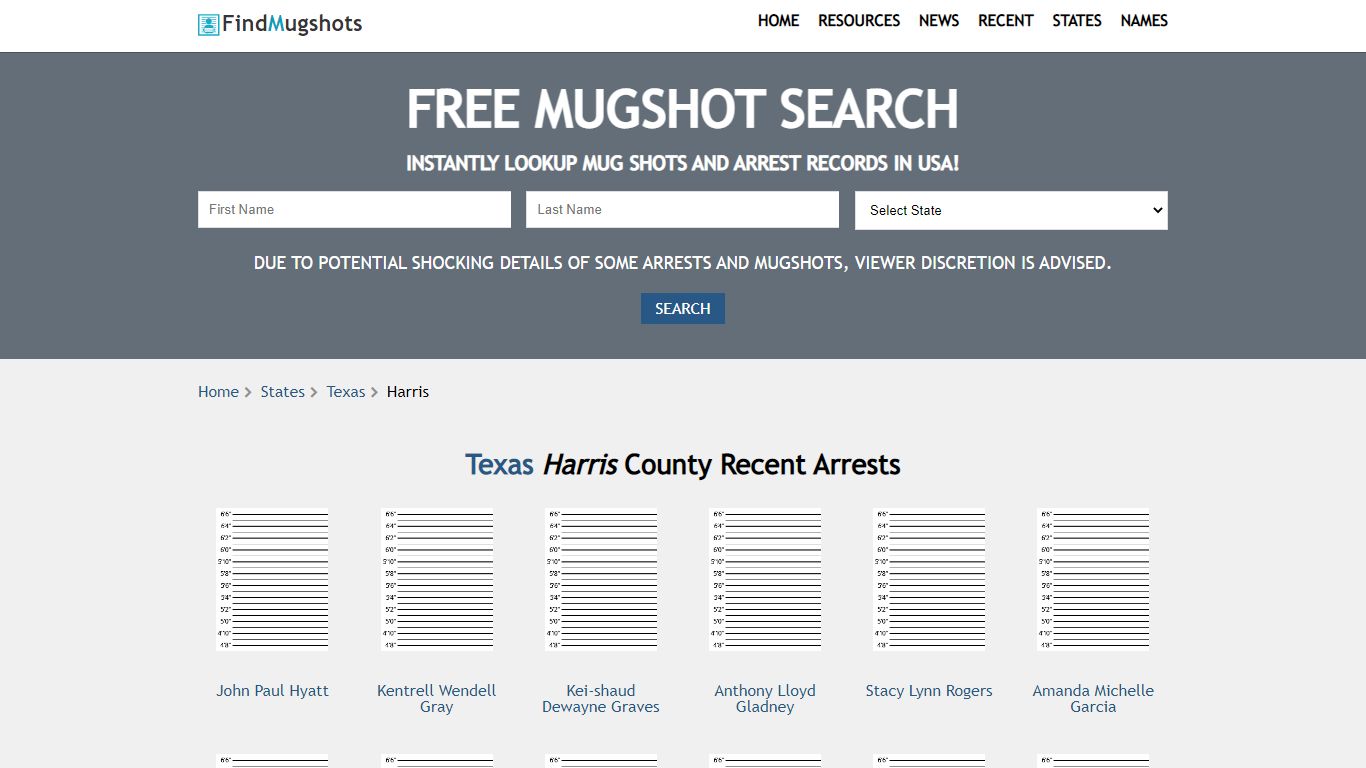 Find Harris Texas Mugshots - Find Mugshots